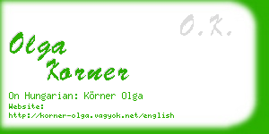 olga korner business card